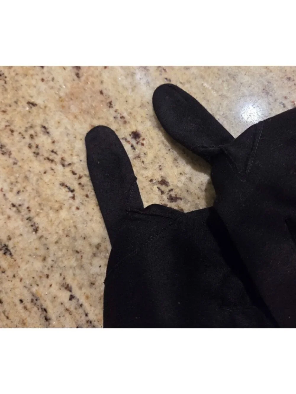 Vintage Womens One Size Stretch Nylon Black Formal Gloves Beaded 15